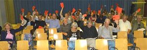 Die Delegierten bei der Abstimmung